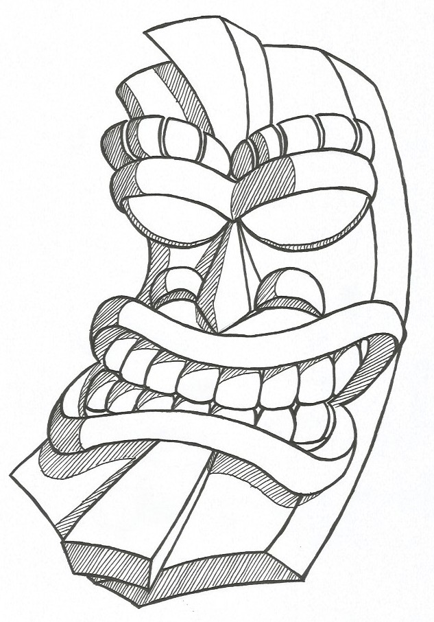 Krónikus kölcsönzött Ale tiki mask drawing elkötelezettség Át kocka